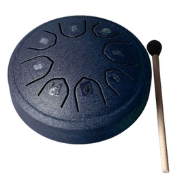 Steel Tongue Drum Rain Drum 4.5 Inch 8 Tone C Key Carbon Steel Mini Tongue Drum Percussion Instrument Handpan Drum for Adult Children Beginner (Navy Blue)