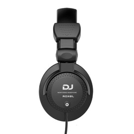 Roxel RDJ V55 DJ Monitoring Headphones, 50mm Driver for Extended Response & Closed Back Design 2.5 Meters Coiled Cable, 6.35mm Plug Adapter for Mixing and Hifi Equipments