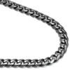 TruTi Gunmetal Grey Titanium 7MM Curb Link Necklace Chain 24"