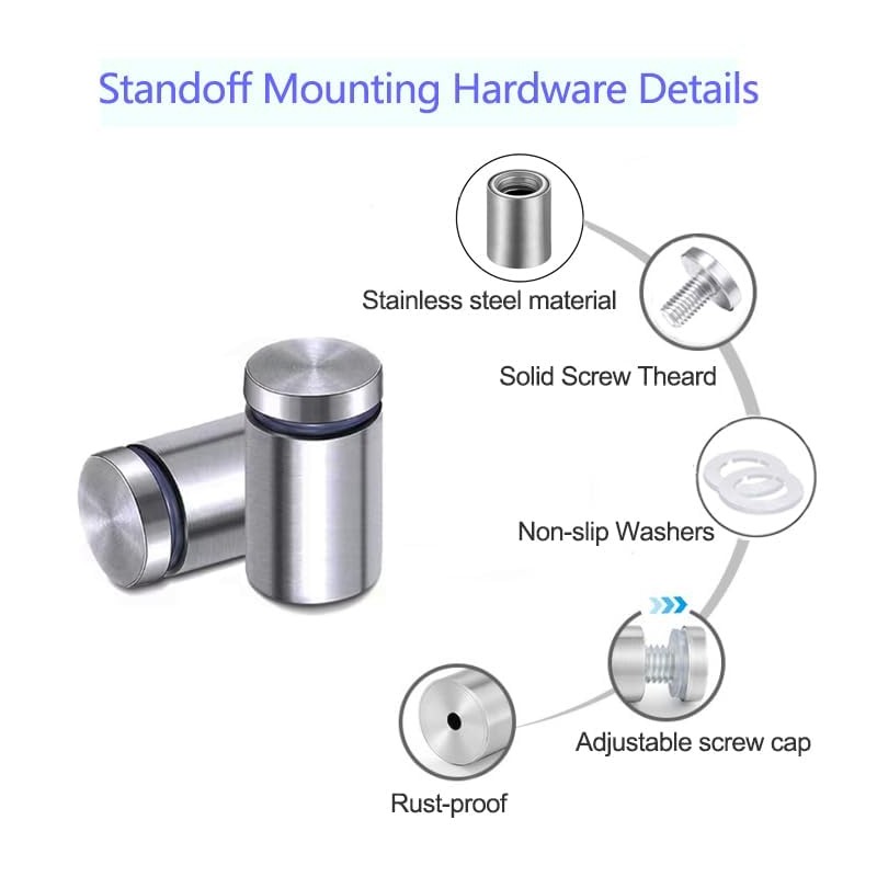 4 Pack Sign Standoff Screws 3/4" x 1-5/8" Stainless Steel