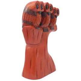 Brave Wings Hand Carved Wooden Owl ~ Three Owls on a Branch 25cm High ~ Ornament Sculpture Figurine Statue Unique Table Decoration Home Decor ~ 4702