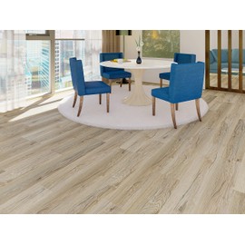East West Furniture CA-47EC08 Capitola SPC Vinyl Floor Tiles - 4mm x 7 in x 48 in with 20mil Wear Layer and I4F Click Locking EVA Backing Flooring Planks, 30 sqft/Case, Argent Ash