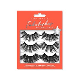 KARA BEAUTY Style KM3208 25mm 3D Faux Mink Lashes 3 Assorted Pairs