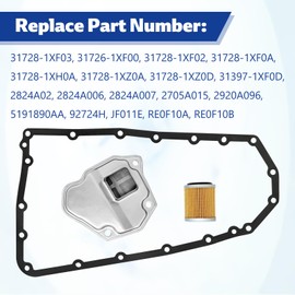 JF011E CVT Transmission Filter Kit Fit for Nissan Altima Juke NV200 Rogue Sentra Mitsubishi Lancer Outlander Jeep Compass Dodge Patriot Caliber Replace 31728-1XF03 31728-1XF0A 31728-1XF02 5191890AA