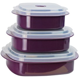 Calypso Basics by Reston Lloyd 6-Piece Microwave Cookware, Steamer and Storage Set, small (20502)