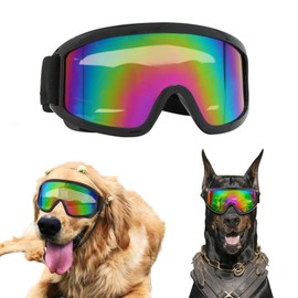 Dog Sunglasses Dog Goggles for Medium Large Breed Dogs, Anti Wind Dust Fog UV Protection Eye Wear Pet Glasses with Adjustable Strap for Motorcycle Car Driving Bike Riding Skiing Travel Hiking Swimming