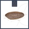 Artesà Oval Serving Platter, Rustic Embossed Metal Plate with Leopard