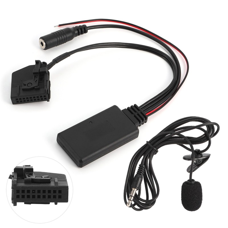 18Pin Bluetooth AUX Cable Adapter Car Microphone Fit for Benz