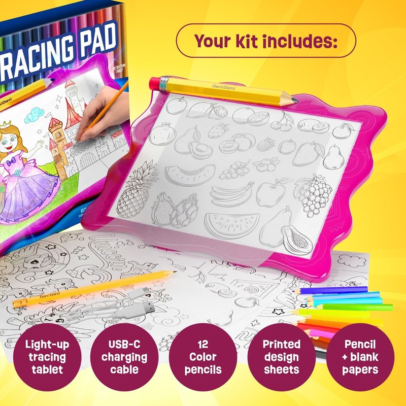 Dan&Darci Light Up Tracing Pad for Kids - Arts &
