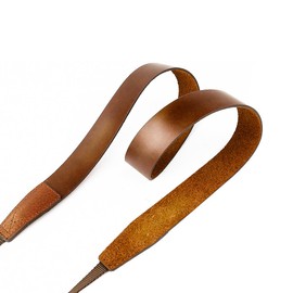 CANPIS - Correa de piel de piel de color café, suave y ajustable, correa de cámara clásico, cómoda correa de hombro para el cuello de cámara para mujeres y hombres, DSLR sin espejo, Aceite Piel café,