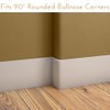 5.5" x 5/8" Rounded Outside Bullnose Corner Baseboard Molding and