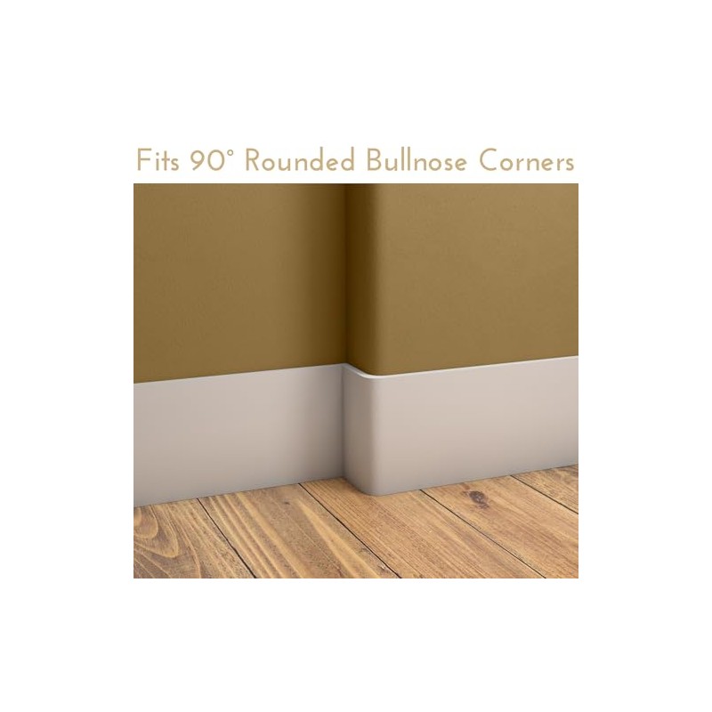 5.5" x 5/8" Rounded Outside Bullnose Corner Baseboard Molding and