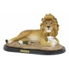 Lion and The Lamb Statue With Base And Brass Plate