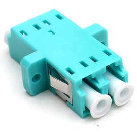 TEZON LC Female Fiber coupler LC to LC Fiber Optic Cable Adapter connector Joiner Exterder Multimode Duplex OM3 Aqua 5 Pack