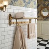 Otoolling Brass Foldable Towel Rack with Hooks, Foldable Wall Mounted