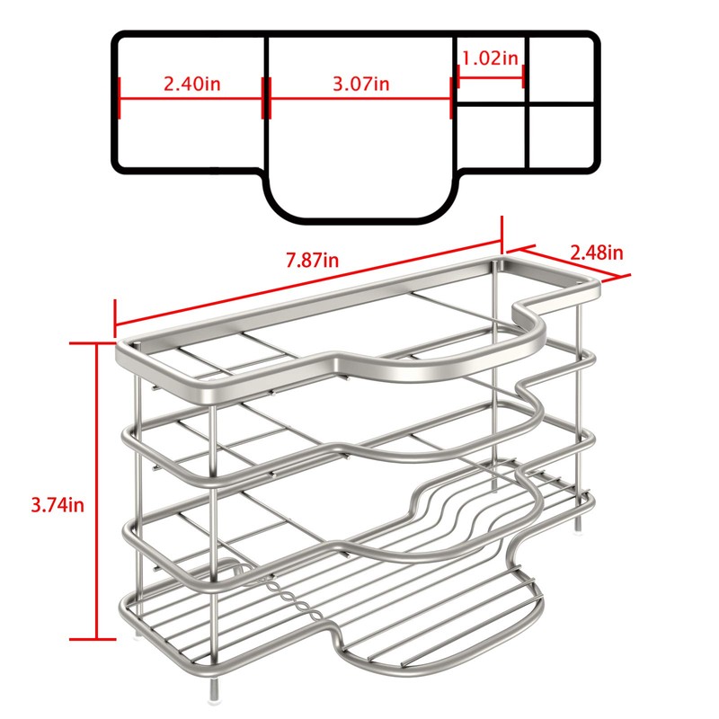 Linkidea 換気歯ブラシホルダー バスルーム用 ステンレススチール製歯ブラシスタンド 歯ブラシ、歯磨き粉、カミソリ、ハンドソープ、化粧台カウンタートップ 6スロットオーガナイザー (つや消しニッケル)