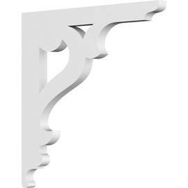 Ekena Millwork BKTP01X10X10BR Brontes Architectural Grade PVC Brackets, 5/8"W X 10"D X 10"H