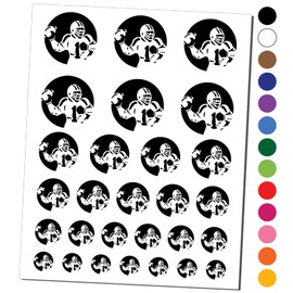 American Football Quarterback Throwing Ball Temporary Tattoo Water Resistant Fake Body Art Set Collection - Light Green (One Sheet)