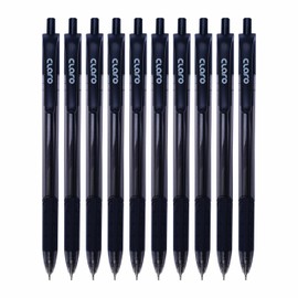 CLARO Trion Grip RT Retractable Ballpoint Pens, BLACK, Fine Point (0.7mm), Pack of 10, Smooth Ball Pens, Perfect for School Office Home Everyday Use