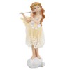 Flower Fairy Playing Flute Figurine Elegant Angel Statue Resin Desk