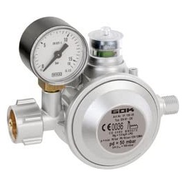 GOK Gas Regulator with Pressure Gauge for Commercial and Private Use