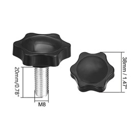 MACHSWON Clamping Screw Knob for Lathes Mechanical Industrial Equipment Instruments Plum Hex Shaped Cabinet Hardware Handgrips Clamping Knob Handle M8 x 20mm 1pcs
