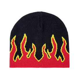 CORIRESHA Gorro de punto para otoño e invierno para hombres y mujeres, cálido y suave, con diseño de calavera de algodón, Rojo -, Talla única