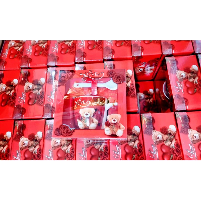 K&H Taza + Cuchara De San Valentín Osito Love Regalo