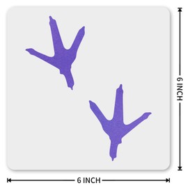 MAGJUCHE Chicken Footprints Stencil 6 Inches, Reusable Chicken Tracks Stencil for Painting DIY Crafts Decor
