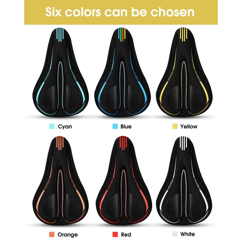 MSDADA - Funda acolchada de gel para asiento de bicicleta,