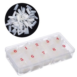 WJIASI Natural False Nails Fake Nail Oval French Acrylic Nails Artificial Fake Art Nails Tips for Girls Women(500 Pieces,10 Sizes)