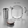 DOPUDO Glass Teapot With Stainless Steel Infuser 1200ml, Glass Tea