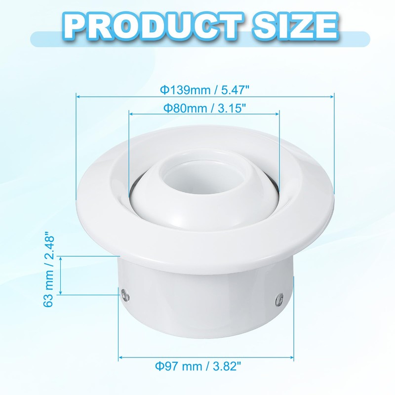 PATIKIL 3.8 Inch Round Air Vent, Adjustable Ball Jet Nozzle