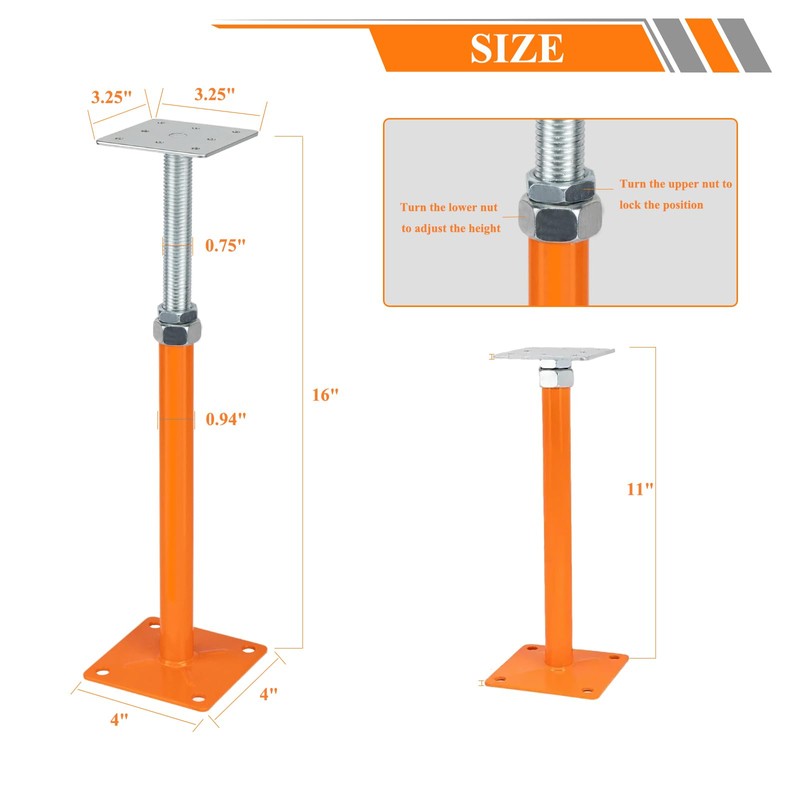 Everkeen House Jacks for Leveling, Floor Jacks Screw 8 PCS