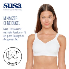 Susa London Women's Minimiser Underwired Bra, Moulded (Susa Minimizer Bh Ohne Bügel Gemoldet London) - White (white 003) plain, size: 90D