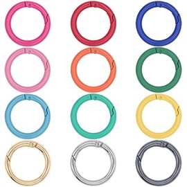 Metal Spring O Rings Round Carabiner Keyring, Snap Clip Trigger Spring Keyrings Buckle, DIY Accessories Spring Ring for Keychains, Bag, Purse, Handbag