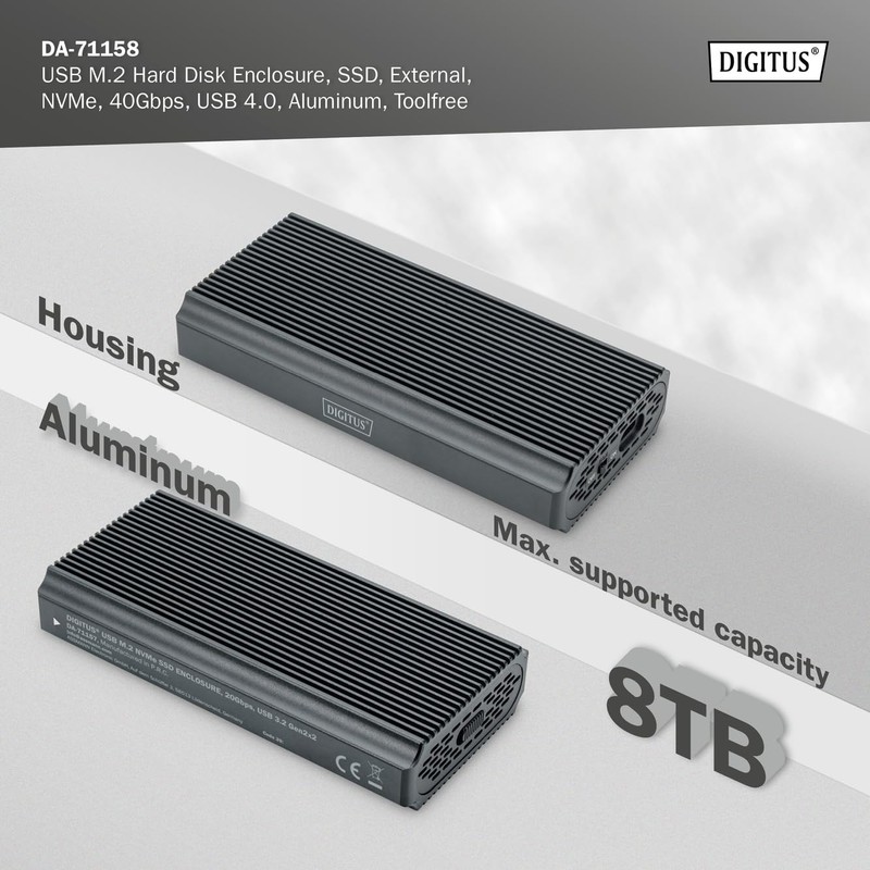 DIGITUS M.2 NVMe SSD Enclosure - USB 4.0 - 40Gbps