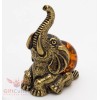 Solid Brass Amber Figurine of Elephant Totem talisman IronWork