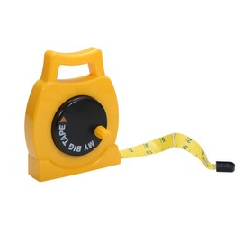 Ieron Retractable Soft Measuring Tape with Metric and Imperial Scale 1m Plastic Manual Tape Measure with Handle for Indoor and Outdoor Use Yellow