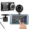 Tofficu Touch Screen Dual Lens Car Dash Cam Front and