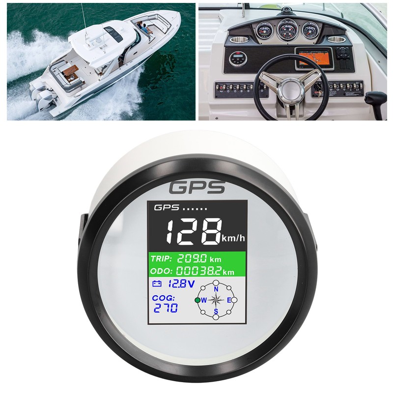 85mm GPS Speedometer Knot Mph Km/H Multifunction DC9‑32V TFT Screen