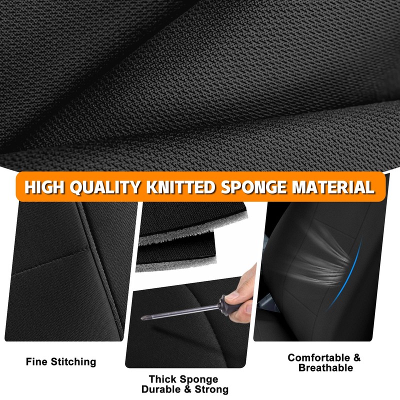 Kistrba Truck Seat Cover Compatible with 1995-2000 Toyota Tacoma, Knitted