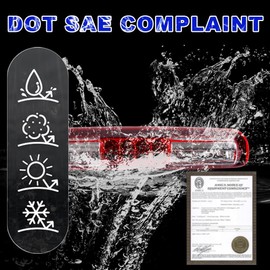 PIT66 LED 3rd third Brake Light Compatible with Chevy Silverado 99-06/Fit GMC Sierra 1500 2500HD 3500 99-06 Third Brake Cargo High Mount Stop Parking Light Lamps Clear Housing Red &Clear Lens