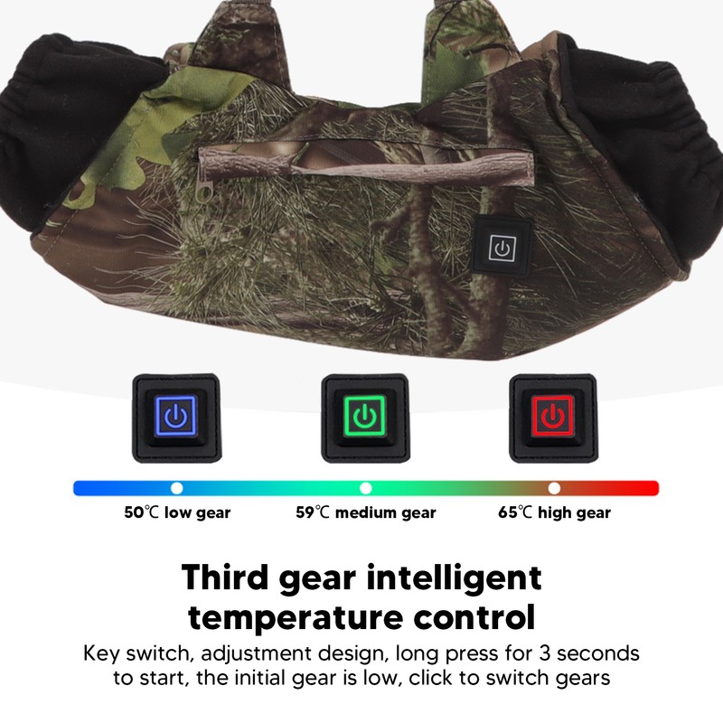 Hand Warmer Muff Electric 3 Gears Temperature Controllable Heated Hand