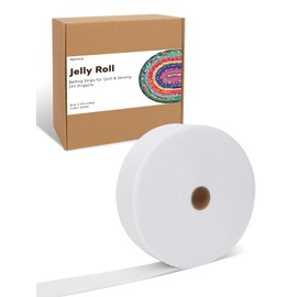 1 Roll Jelly Roll Fabrics for Quilting, 50 Yards 2 1/4 Inch Cotton Blend Batting for Jelly Roll Rugs, Throw Rugs, Braided Rug, Purses (50 Yards - 2 1/4 Inch)