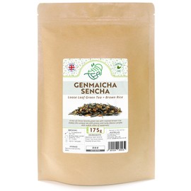 Genmaicha Sencha Green – Premium Loose Leaf Green Tea With Roasted Brown Rice (175g)