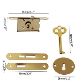 Eiudxue Antique Metal Drawer Locks Decorative Furniture Locks with Key for Drawers Wardrobe Jewelry Box Wooden Box