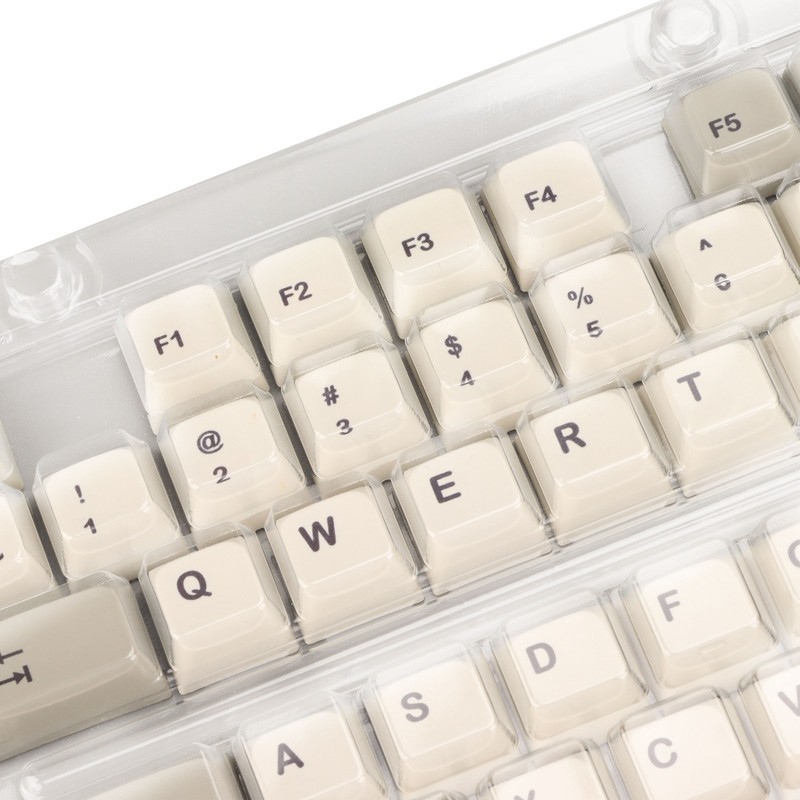 Keyboard Keycaps Retro Grey White 122 Keys PBT Theme Keycap