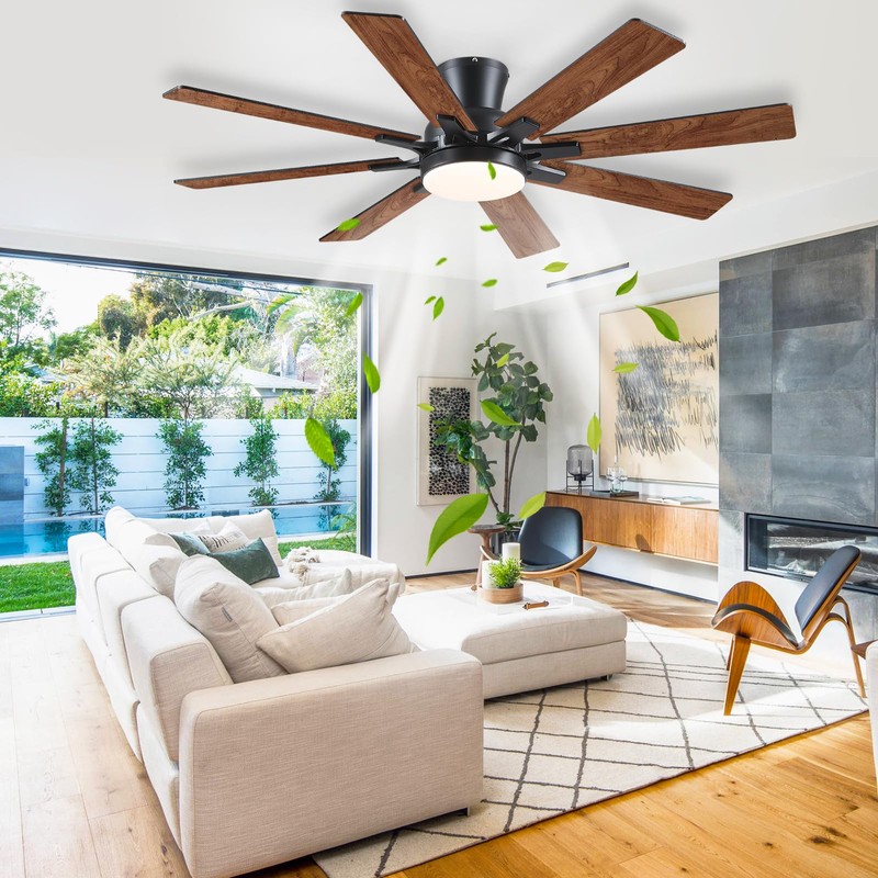 Mpayel Ceiling Fans with Lights, 52 Inch Low Profile Flush