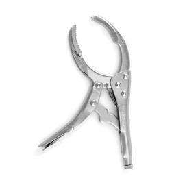 QWORK Locking Grip Oil Filter Wrench Pliers, 9 inch Alloy Steel Remover Wrench Tool, Fits Most Car and Equipment Filters - Heat Treated Carbon Steel with Nickel Plating